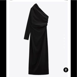 Zara One Shoulder Asymmetric Stretch Dress